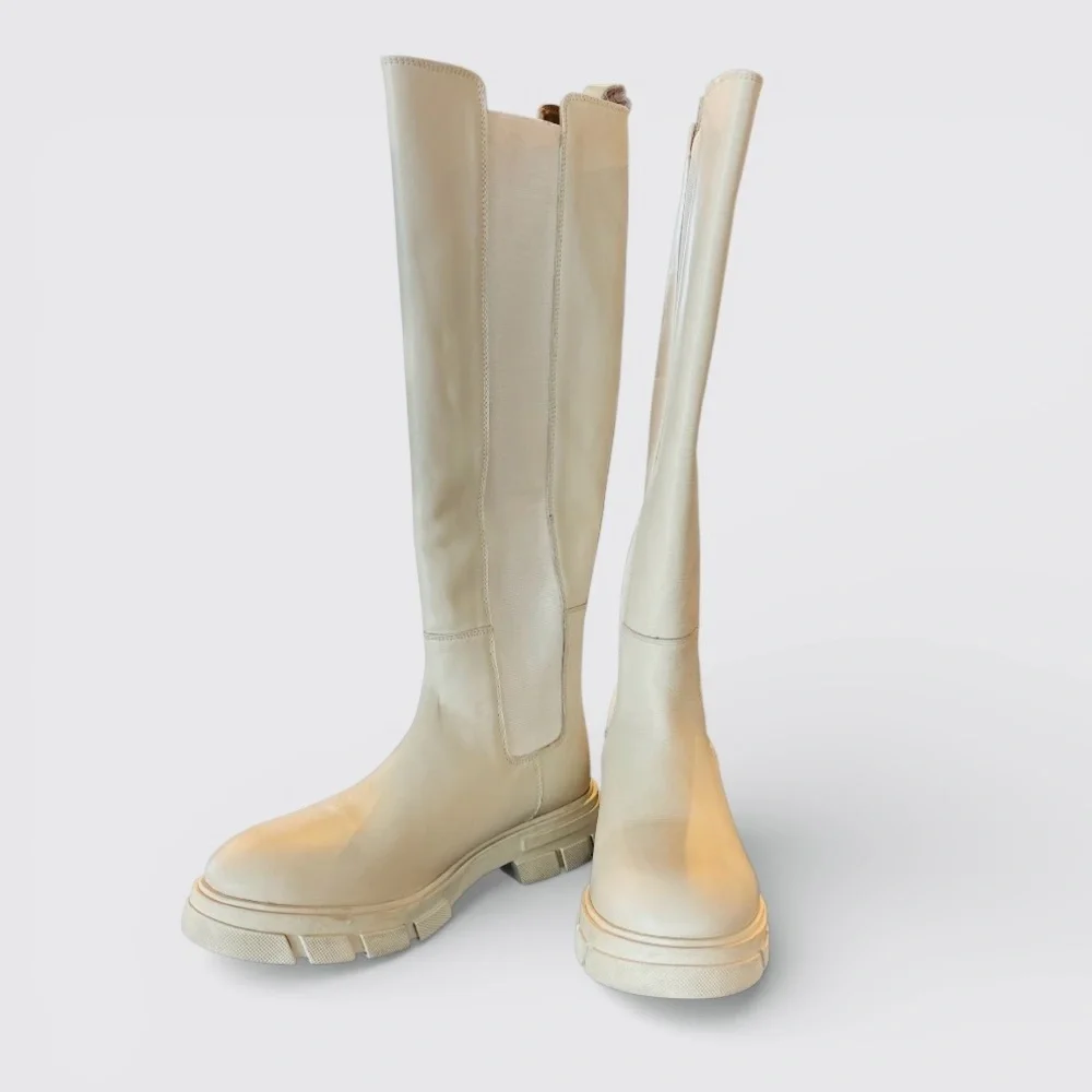 SUMMUM Woman Genuine Leather Knee-High Boots | Chic Minimalist Designer Boot